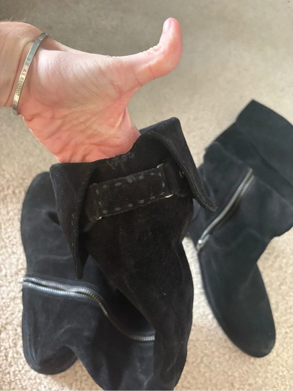 Frye Black Suede Over-the-Knee Boots